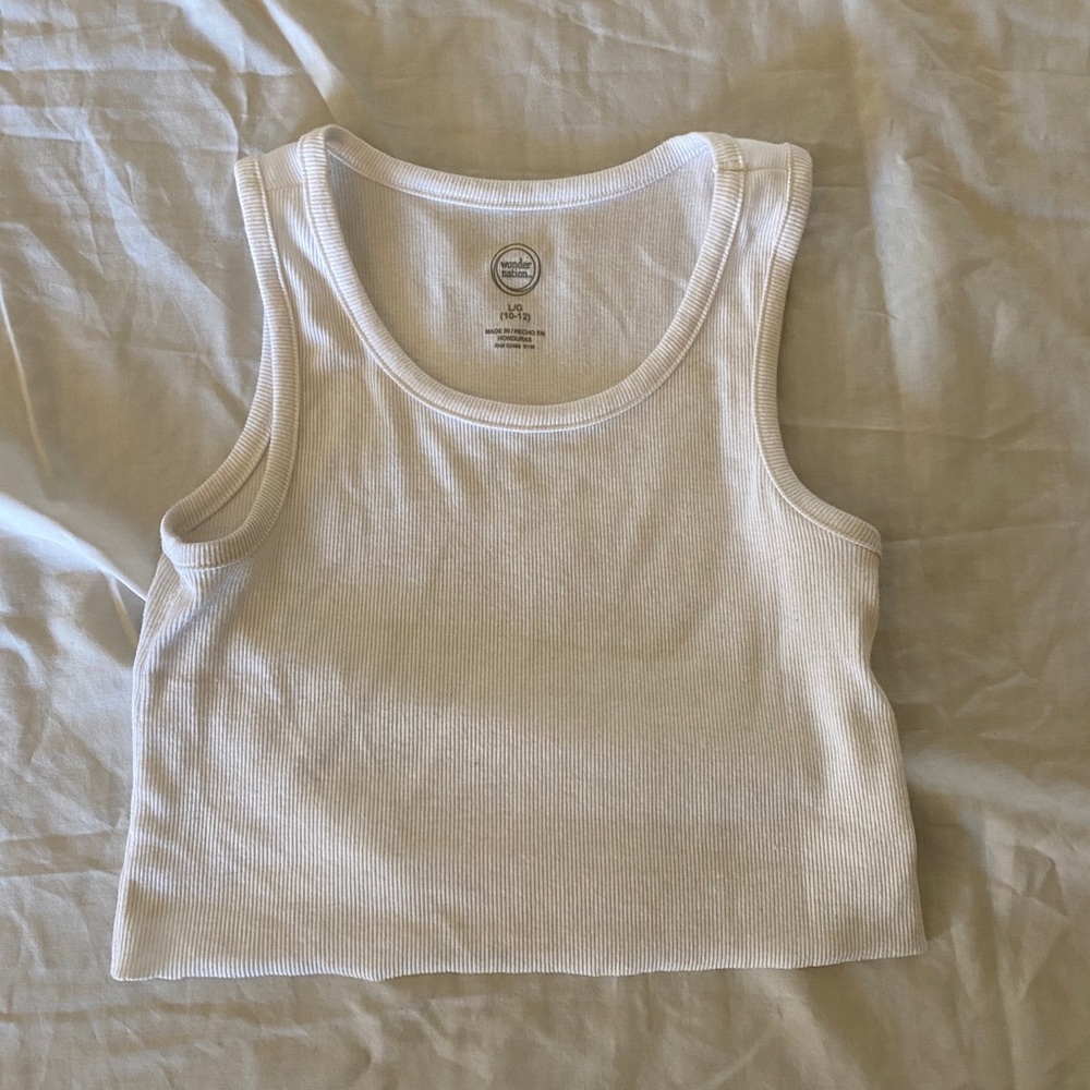 white cropped tank top